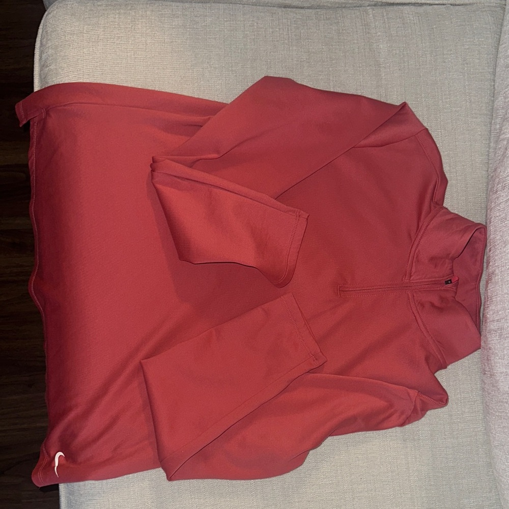 Pink Quarter-Zip Athletic Pullover